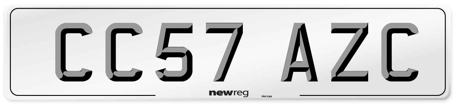 CC57 AZC Number Plate from New Reg